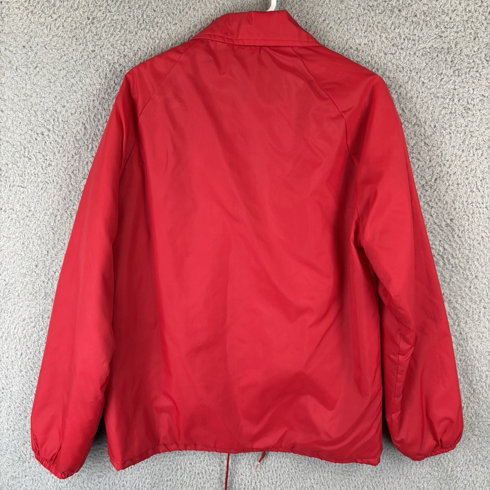 Vintage 1980s Champion Coaches Jacket Mens Small Red Sherpa Lined Snap Made USA - Picture 7 of 10